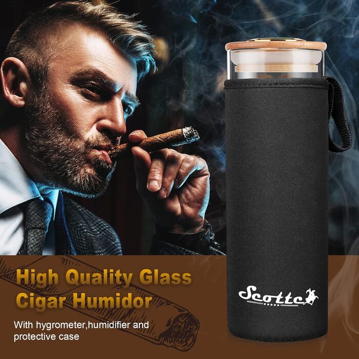 Вишуканий тютюнець для сигар Scotte Humidor, подарункова коробка для 5 сигар, футляр для подорожей