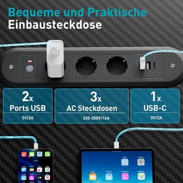 Ігровий стіл кутовий 150x100 см з 3 розетками та 2 USB, зворотний, з LED підсвічуванням, з ящиками та підставкою для монітора. Стіл для геймінгу, офісу, дому. (150 x 100 см, карбон)