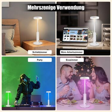 Бездротова LED лампа для столу з регулюванням кольору та яскравістю, сенсорне керування, для дому та кафе