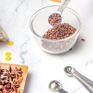 Набір мірних ложок з нержавіючої сталі, 6 шт. (1/8 TSP, 1/4 TSP, 1/2 TSP, 1 TSP, 1/2 TBLS, 1 TBLS)