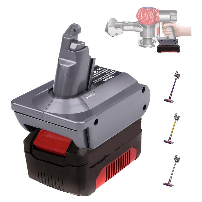 Адаптер для акумулятора Makita 18V до Dyson V7/8: перетворювач акумулятора для пилососів Dyson V7/8 Animal, Absolute, Motorhead Pro (сумісний з Einhell)