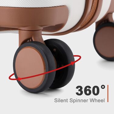 Чемодан British Traveller Mittelgroßer, 64x43x26.5 см, ABS+PC, TSA-замок, 4 колеса, кремовий (64 см, 57 л)