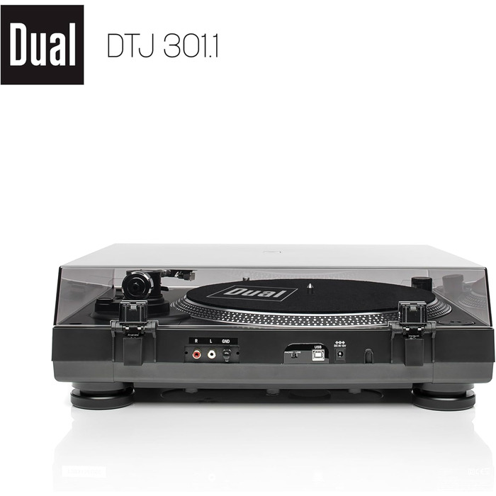 Програвач вінілу Dual DTJ 301.1 USB чорний з прямим приводом, Pitch-Control та USB-підключенням