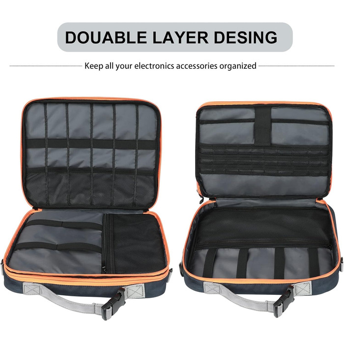 Gocokia Double Layer Travel Cable Organizer Bag with Shoulder Strap, 27 Game Storage Pockets for Switches, Electronic Storage Bag for 29.6 cm