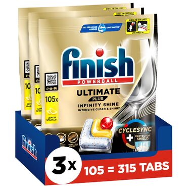 Таблетки для посудомийної машини Finish Ultimate Plus Infinity Shine Citrus, 105 капсул (315 мийок)