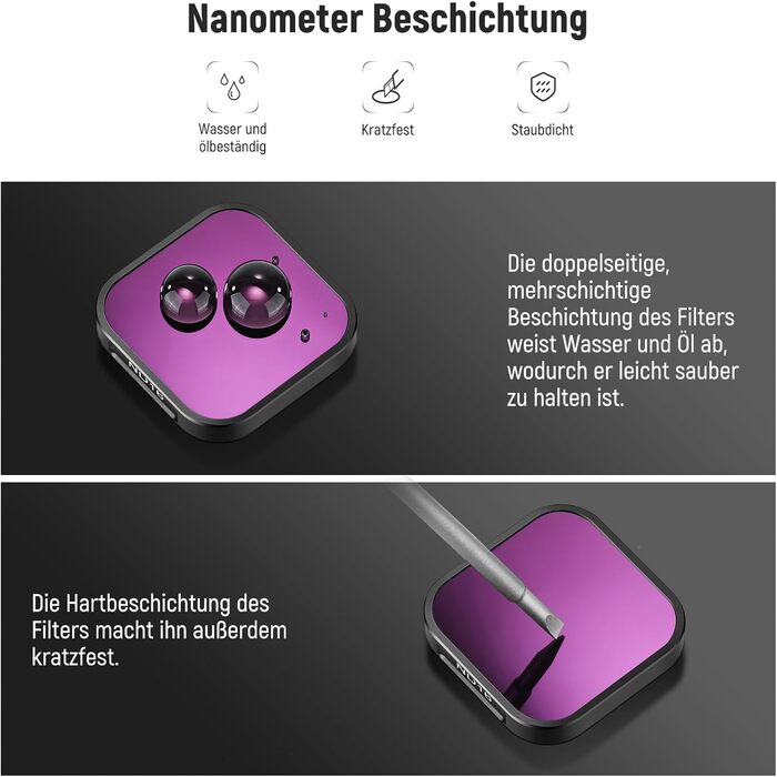 Набір фільтрів ND NEEWER з 15x лупою, 4 шт. (ND8, ND16, ND32, CPL) + макрооб'єктив для GoPro Hero 13/12/11/10/9