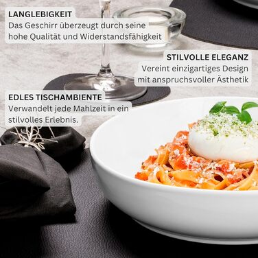 Набір посуду SÄNGER Marlo, 30 предметів для 6 осіб: тарілки, миски, чашки з порцеляни | PREMIUM COLLECTION