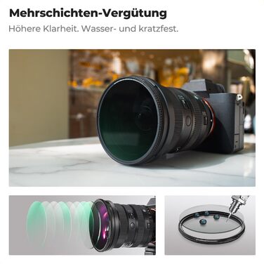 Фільтр 62мм 2-в-1 K&F Concept: Поляризаційний та Black Mist, скло Nano-Xcel