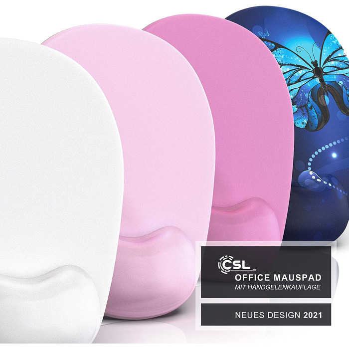 Кисетковий Mousepad CSL з гелевою підкладкою для зап'ястя - чорний/білий, ергономічний, водонепроникний, для геймінгу