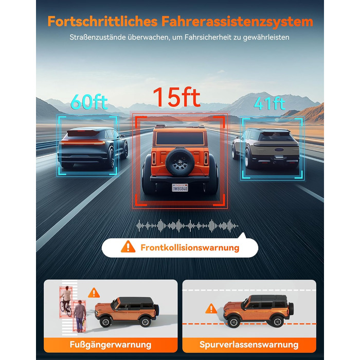 WOLFBOX Дзеркало-відеореєстратор 12' 4K з камерою заднього виду, WiFi, IPS-сенсорний екран, GPS, G-сенсор, Park Monitoring, 32GB, G840H