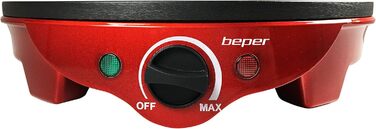 Електрична млинниця Beper BT.710Y 800Вт, червоно-чорна, антипригарне покриття, для приготування млинців та налисників