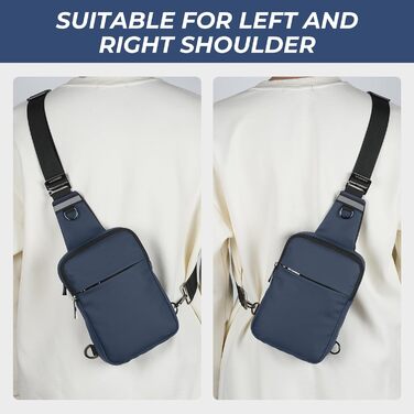 Сумка на груди Broadream, водонепроникна, для чоловіків та жінок, RFID-захист, для активного відпочинку та туризму (B-блакитний)