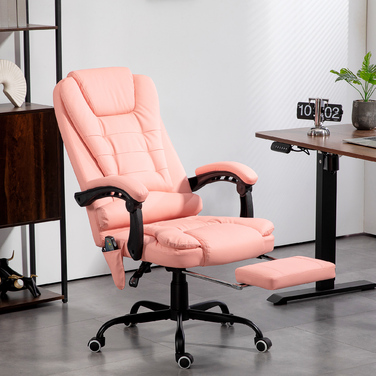 Vinsetto Office Chair with 7-Point Massage, Ergonomic Office Swivel Chair with Reclining Function, Height-Adjustable Executive Chair with Remote Control, 120 kg Load Capacity, for Study Room, Office, Pink | Aosom