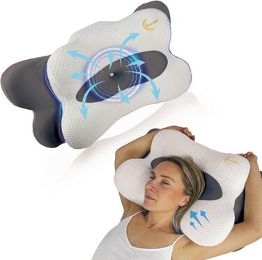 SOLAURENT Ergonomic and Orthopedic Neck Pillow, All Sleeping Positions, Anti-Snoring, Anti-Sleep Apnea, Comfort and Premium Quality, Memory Foam, Ökotex and Certi-Pur (Gray)