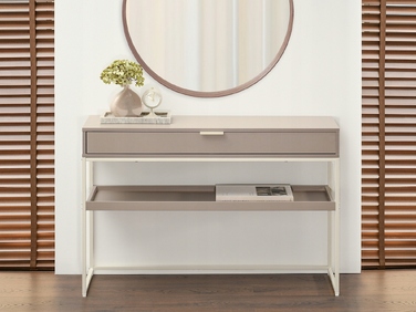 Консольний столик Mebel-Partner, колір крем (матовий бежевий), 110 x 76,5 x 35 см