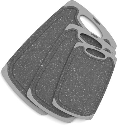 Набір обробних дощок KIMIUP з пластику, 3 шт. з неслизькими ручками, BPA-Free, для кухні, миючі в посудомийній машині