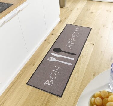 Hanse Home Cook & Clean Kitchen Runner – Kitchen Rug Bon Appetit Design, Non-Slip, Easy to Care For, Runner Rug for Kitchen, Hallway, Entrance Area, Dining Room – 50x150cm