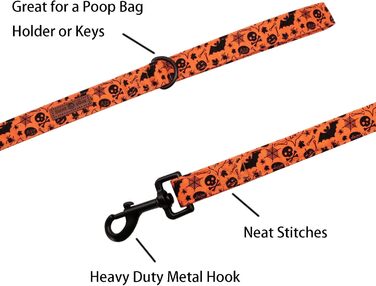 Елегантний нашийник для собак Lionet Paws з краваткою, бавовняний, з металевим затвором, розмір 40-66 см, XS (1 шт.), для Хелловіну