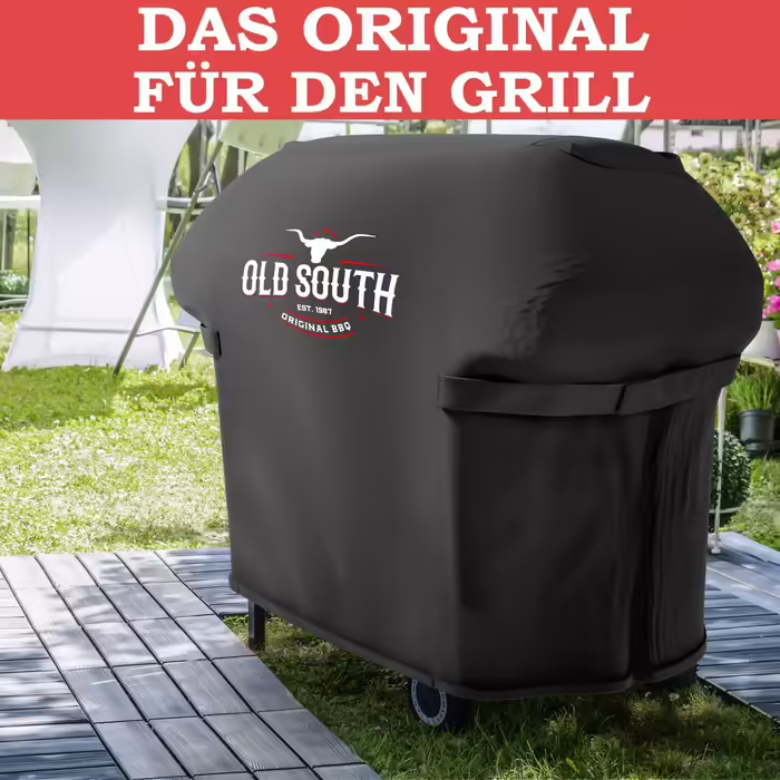 Old South - Weatherproof Grill Cover - Grill Cover for Weber, Napoleon, Brinkmann, Char Broil Gas Grills - BBQ Cover Black (147 x 70 x 115 cm)