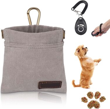 Футляр для ласощів для собак, малий, з автоматичним закриттям, для тренувань, сірий