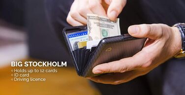 Гаманець ÖGON DESIGNS Smart Case Big Stockholm з алюмінію, велика місткість, RFID захист, Navy Blue