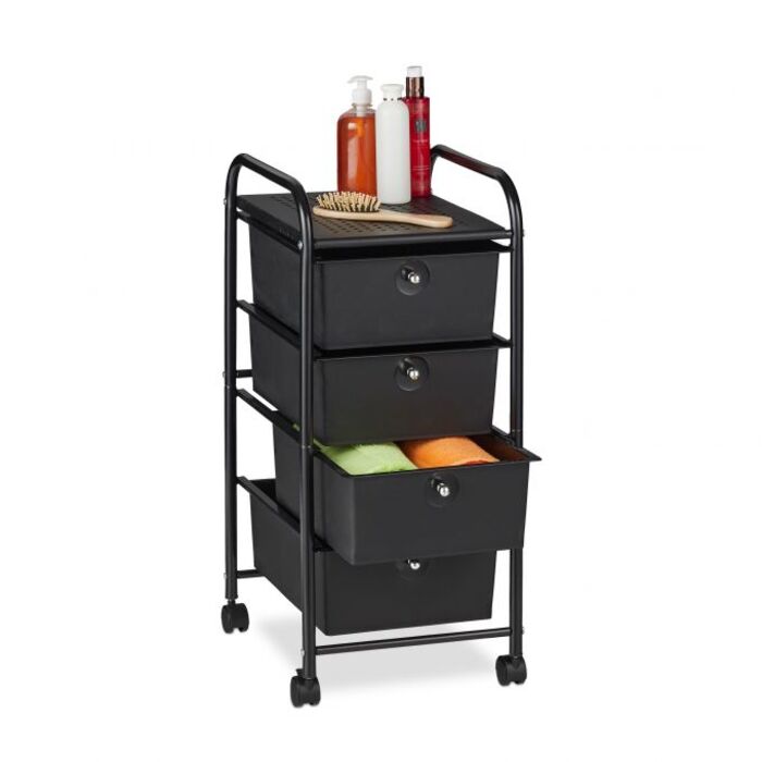 Relaxdays Rolling Cart with 4 Drawers