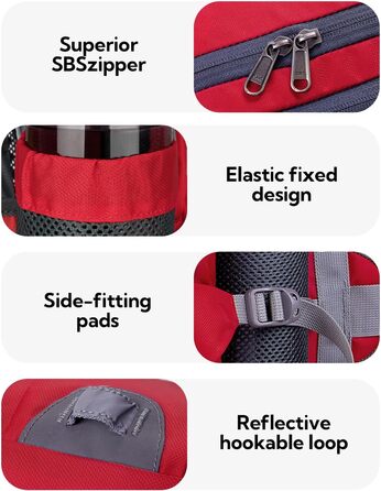 Водонепроникна поясна сумка Waterfly з тримачем для пляшки, регульованим ременем, кишенею для телефону та для прогулянок з собакою, для туризму, подорожей та кемпінгу (червона)
