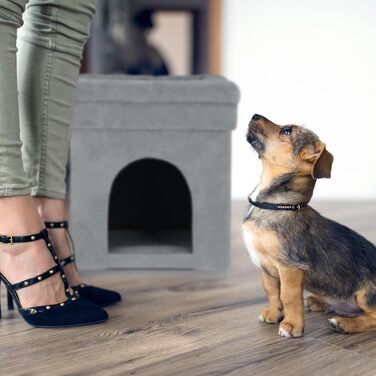 Кігтеточка-гніздо для котів та маленьких собак Relaxdays, сіра, 42x38x38 см