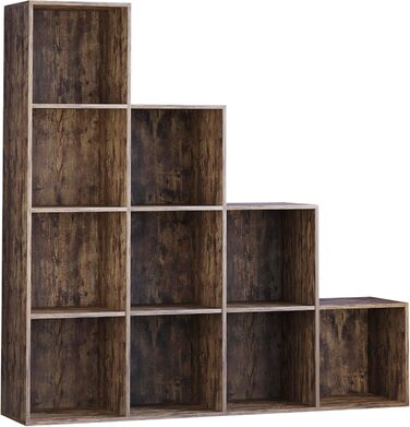Стелаж Vida Designs Durham на 10 кубів, темне дерево, книжкова полиця-органайзер для вітальні