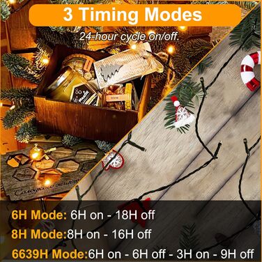 LED гірлянда 220 світлодіодів для дому та саду, 29.2 м, 8 режимів, IP44, з пультом та таймером, тепле біле світло, для декору на Різдво, весілля, вечірку