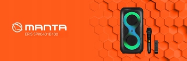 Портативна Bluetooth-колонка для караоке Manta ERIS X-Bass 100 Вт, з мікрофоном та пультом керування