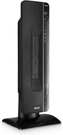 De'Longhi Ceramic Heater TCH8993ER.BC, Ceramic Heater Fan with 3 heating levels for rooms up to 70m³, Silent Technology, rotating base, 24h timer, frost protection function, summer ventilation, Black