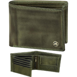 Чоловічий гаманець Volmer Leder з RFID-захистом, міцний, зелений (8+3 картки)