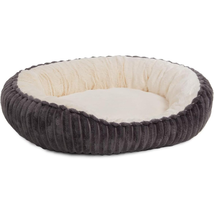 Кігтечка для котів Wallace & Jones Cameron - овальне ліжко-корзина, антрацит-бежеве, розмір S, 55 x 45 x 17 см