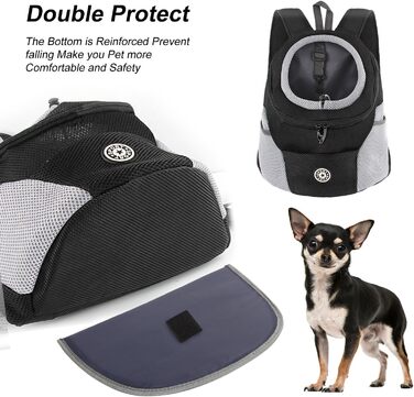 Шлейка для собак та цуценят, переноска-рюкзак для маленьких тварин, чорна (L)