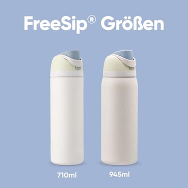 Пляшка для води Owala FreeSip 710 мл з соломинкою, нержавіюча сталь, ізольована, для спорту, фітнесу, подорожей - без BPA, колір Iced Breeze