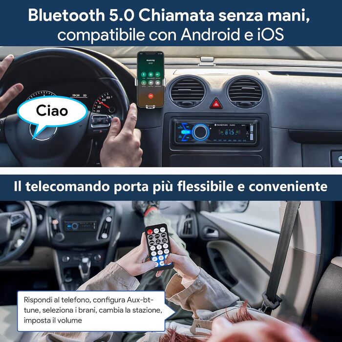 Автомагнітола Bluetooth 1 DIN MP3-плеєр для авто