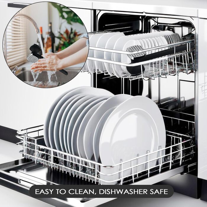 Ніж для відбивання м'яса Fleischklopfer з нержавіючої сталі, двосторонній молоток для м'яса з нековзним руків'ям, для відбивання шніцелів, стейків, яловичини, курки, свинини