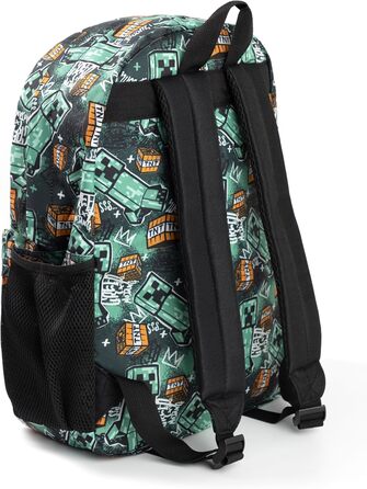 Рюкзак Minecraft для хлопчиків: ігровий рюкзак з принтами Creeper, Zombie, Skelett, Enderman та Павук з печери | Для школи, подорожей, геймінгу та щоденних виходів (Aop Creeper)