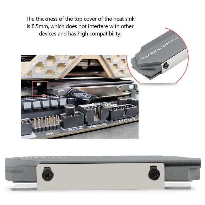 Радіатор охолодження SSD M.2 2280 Thermalright з двостороннім тепловим прошарком, високої продуктивності