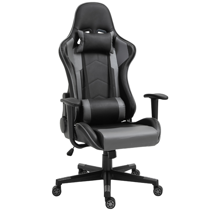 Vinsetto Ergonomic Office Chair Gaming Chair Swivel Chair Made of Faux Leather & Foam Black 67.5x74x126-136cm for Comfortable Working & Gaming