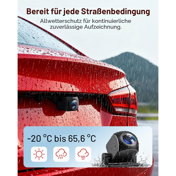 Автомобільний відеореєстратор REDTIGER F7N 4K Ultra HD (передня та задня камери 1080P), WiFi 5.8 ГГц, GPS, нічна зйомка, 24гд паркування, 64 ГБ карта пам'яті, 3.18