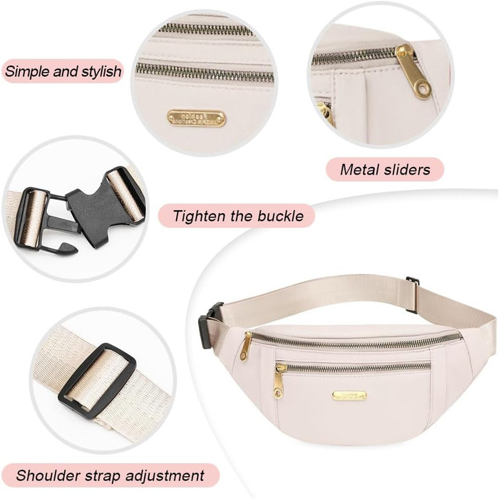 Гірчатка поясна водонепроникна для жінок та чоловіків, сумка через плече, поясна сумка, біла