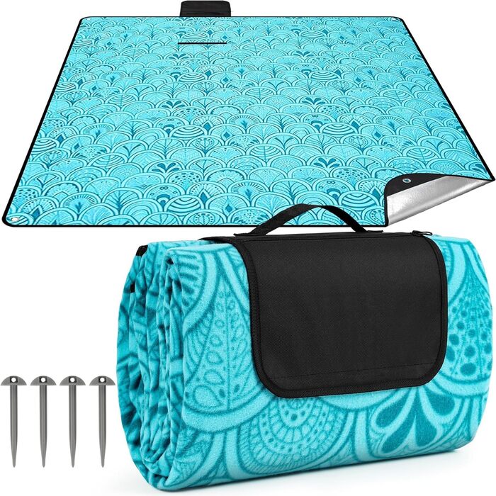 Водонепроникний плед для пікніка Gucass 200x200 см - Плед для пляжу, кемпінгу, BBQ, пікніка