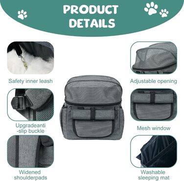 Кошик для собак на велосипед, сумка для домашніх тварин. Складаний кошик для велосипеда спереду для собак 2 в 1. Кошик для собак-рюкзак з адаптером для керма для маленьких тварин (вантажопідйомність 5 кг) (Чорний)