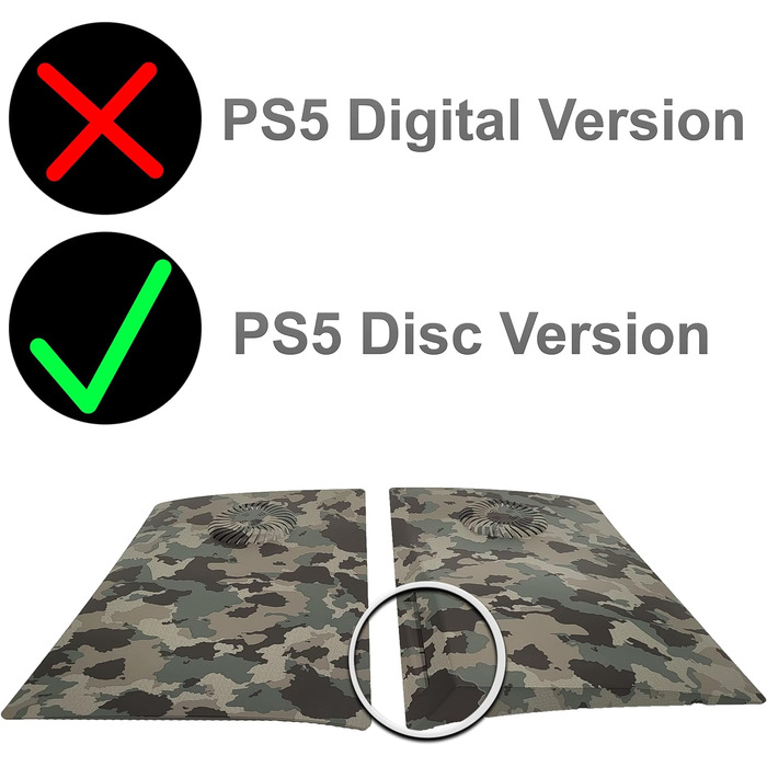 MatoSan® Accessories for PS5 Faceplate for Disc Edition | PS5 Cover Black PS5 Accessories for PS5 Cover | PS5 Skin | PS5 Plate, PS5 Side Panels Cover PS5 Accessories PS5 Case Camouflage