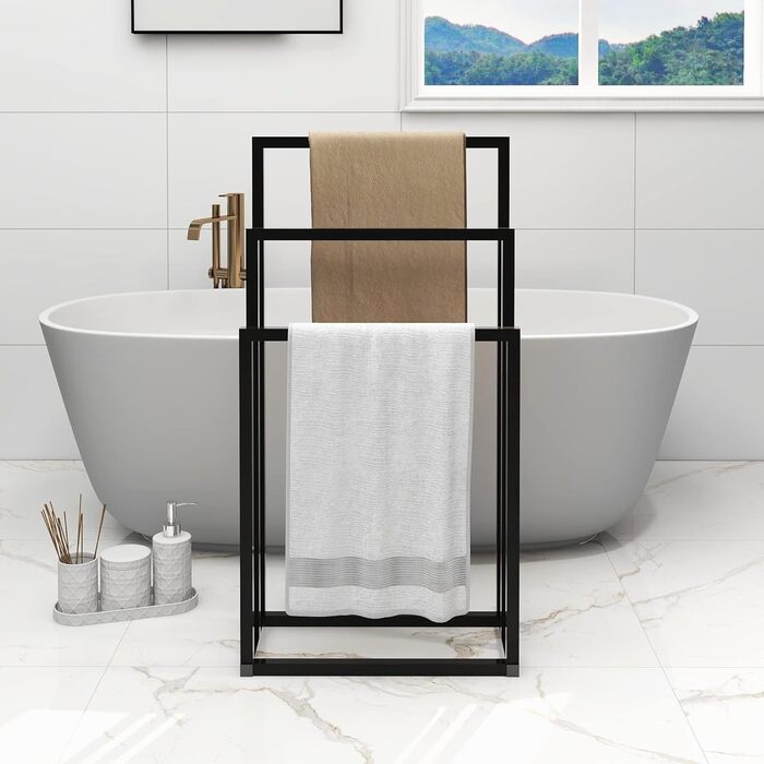 Сумка-організатор для рушників JURMERRY - три відділення, чорний колір, аксесуар для ванної кімнати