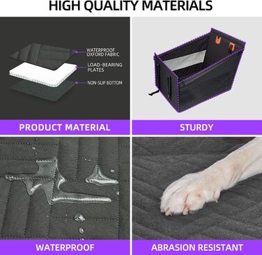 Автомобільний лежак для собак середніх порід, захисний чохол на заднє сидіння, автомобільна підстилка для собак, підходить для SUV та пікапів (чорний, S)