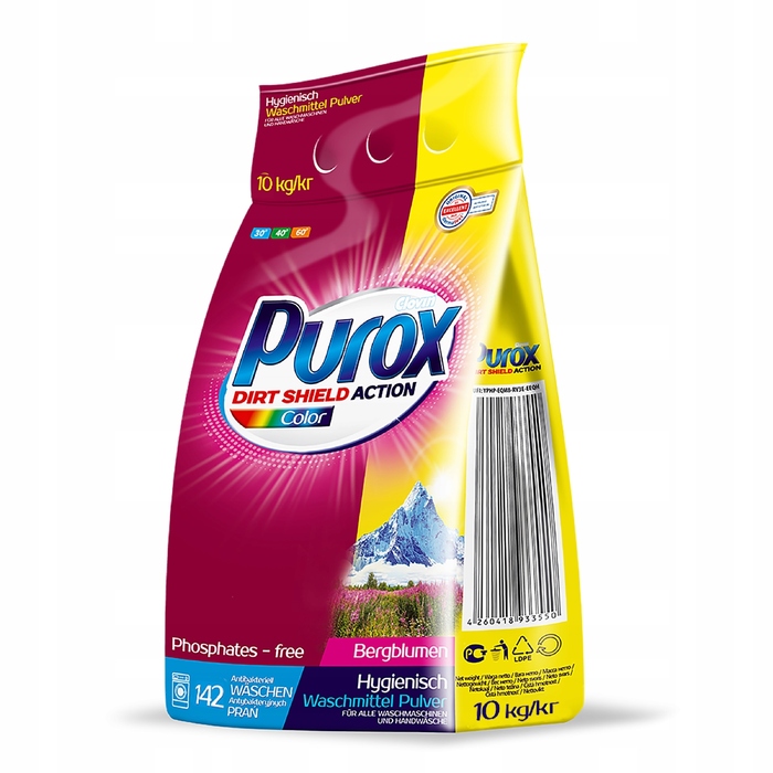 Пральний порошок Purox для кольорових речей (Німеччина), 10 кг, 142 прання