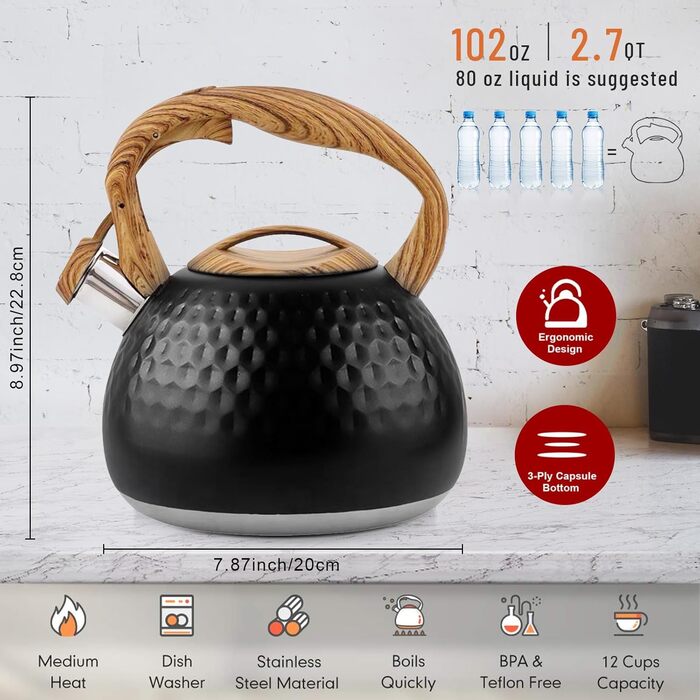 Чайник-свисток Teekessel з нержавіючої сталі, для всіх типів плит